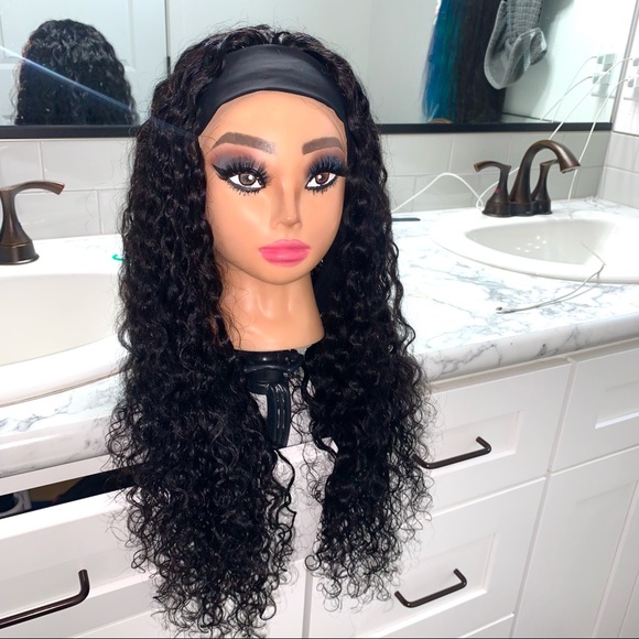 100%Human Hair Brazilian Water Wave Headband Wig - Picture 6 of 16
